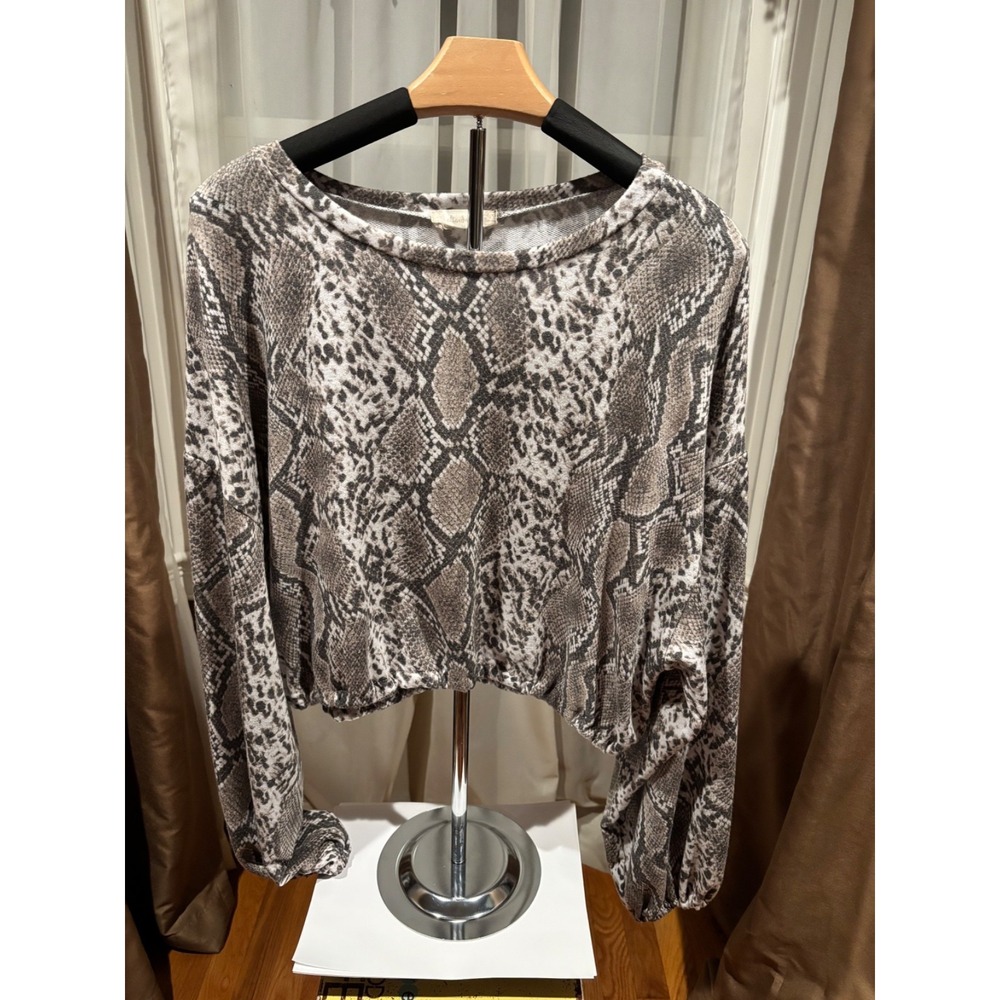 cropped snake print altered state top medium